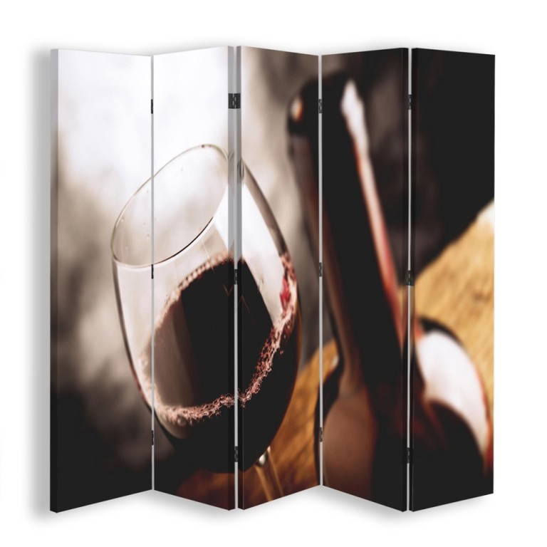 Room divider Double-sided, Glass of dry wine