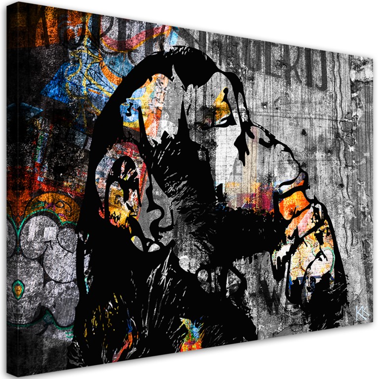 Canvas print, Street art banksy monkey abstract