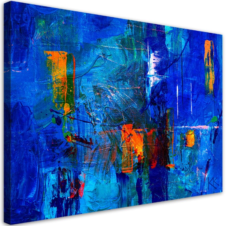 Canvas print, Blue abstract hand painted