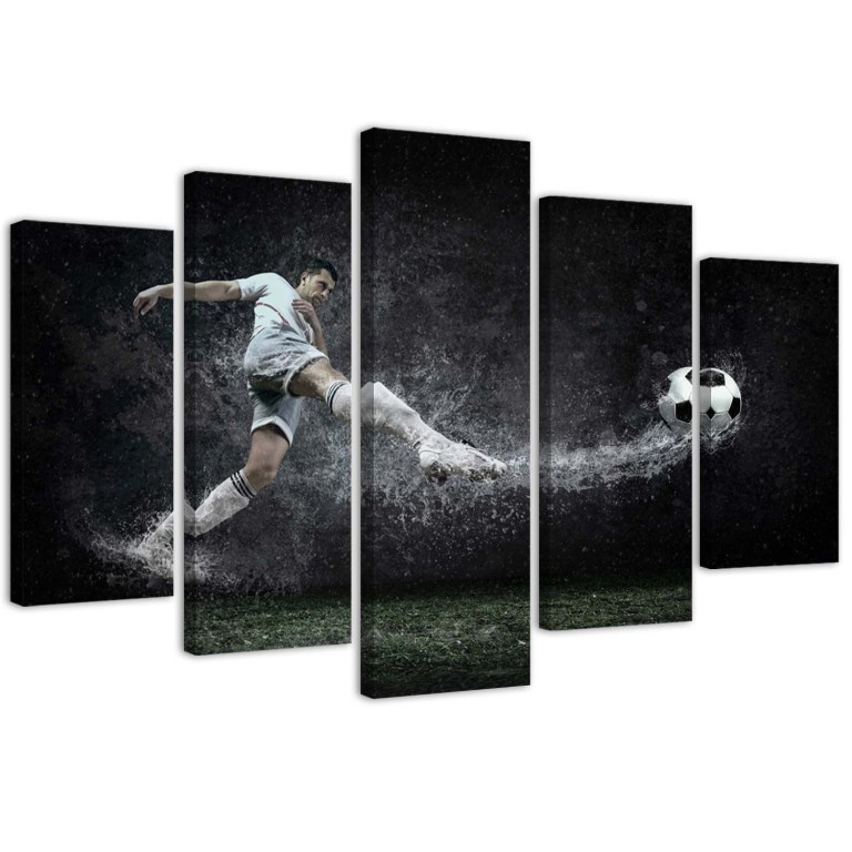 Five piece picture canvas print, Football Sports Stadium