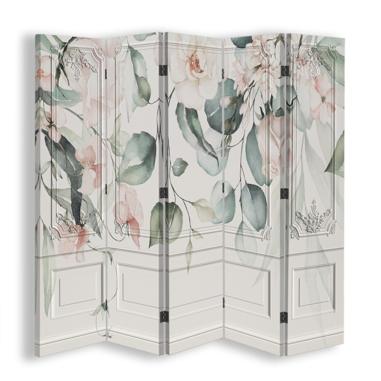 Room divider Double-sided, Pastel flowers