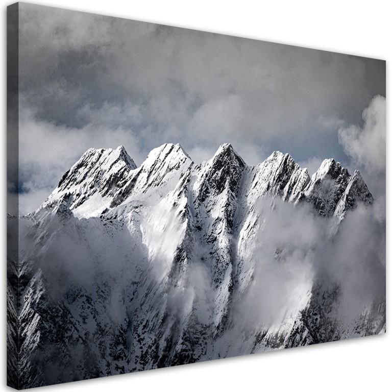 Canvas print, The summit of a mountain in winter