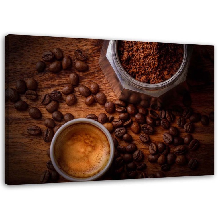 Canvas print, Coffee beans in a cup