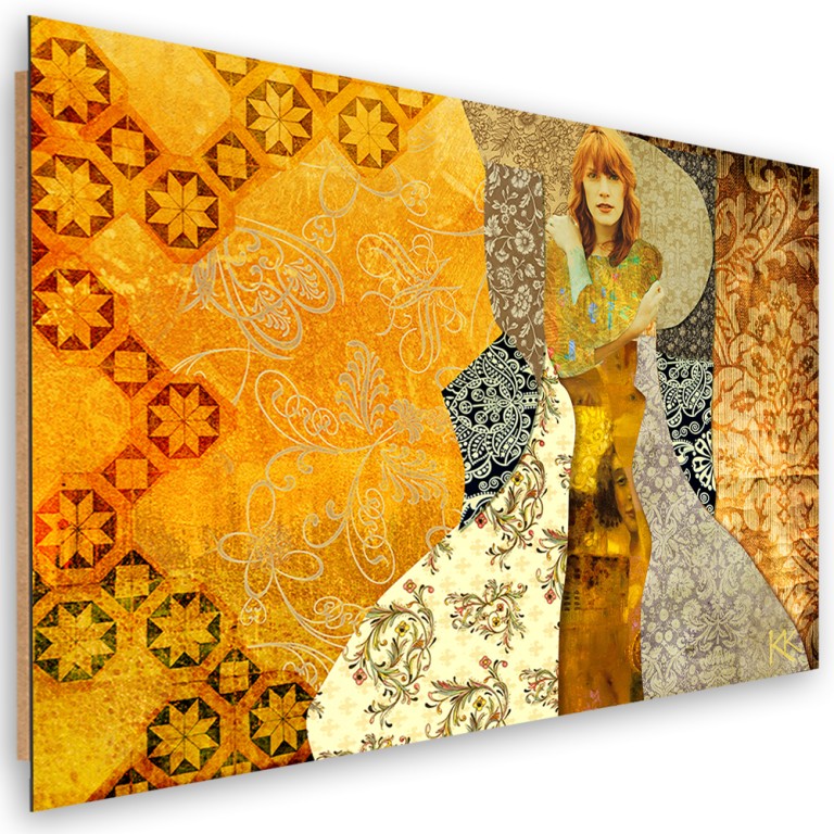 Deco panel print, Woman on decorative background