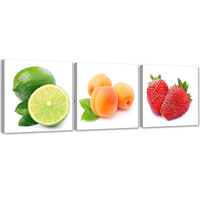 Set of three pictures canvas print, Juicy Fruits