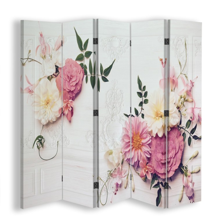 Room divider Double-sided, Pink flowers