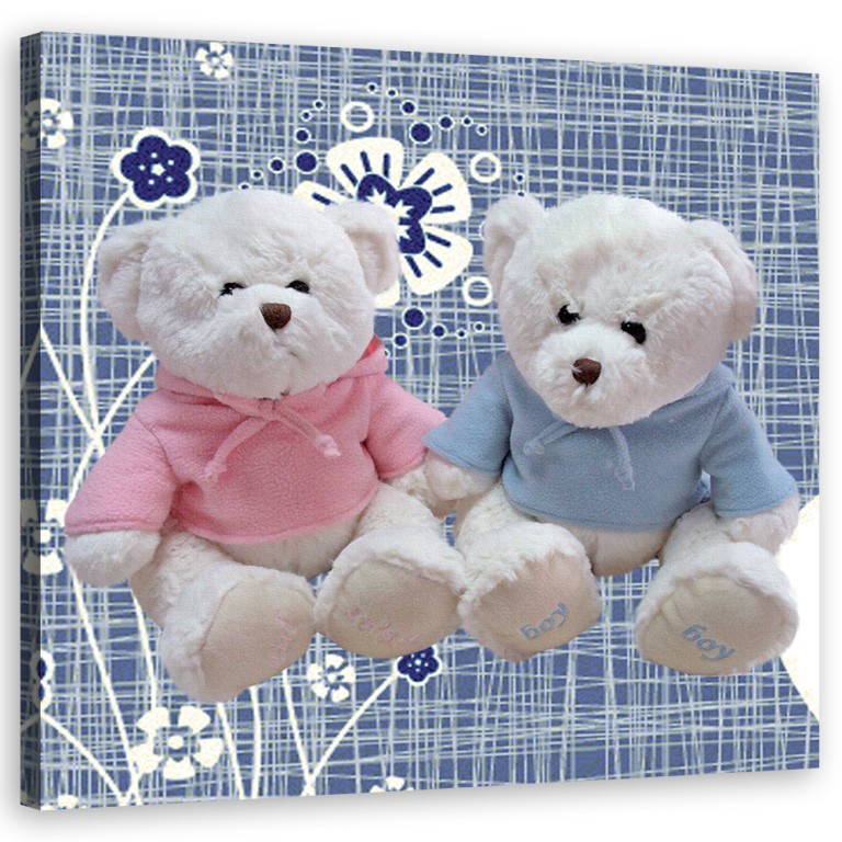 Canvas print, Two teddy bears