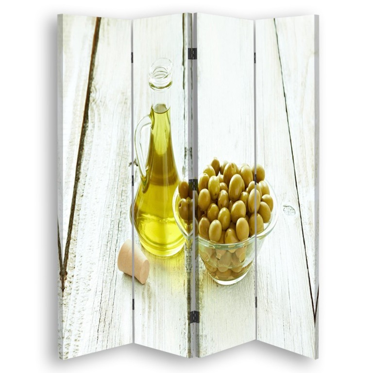 Room divider Double-sided, Olives in a bowl and oil