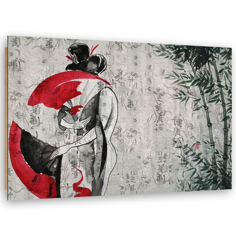 Deco panel print, Japanese geisha with fan