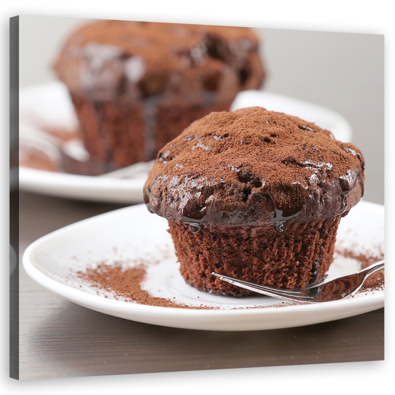 Canvas print, Chocolate muffins