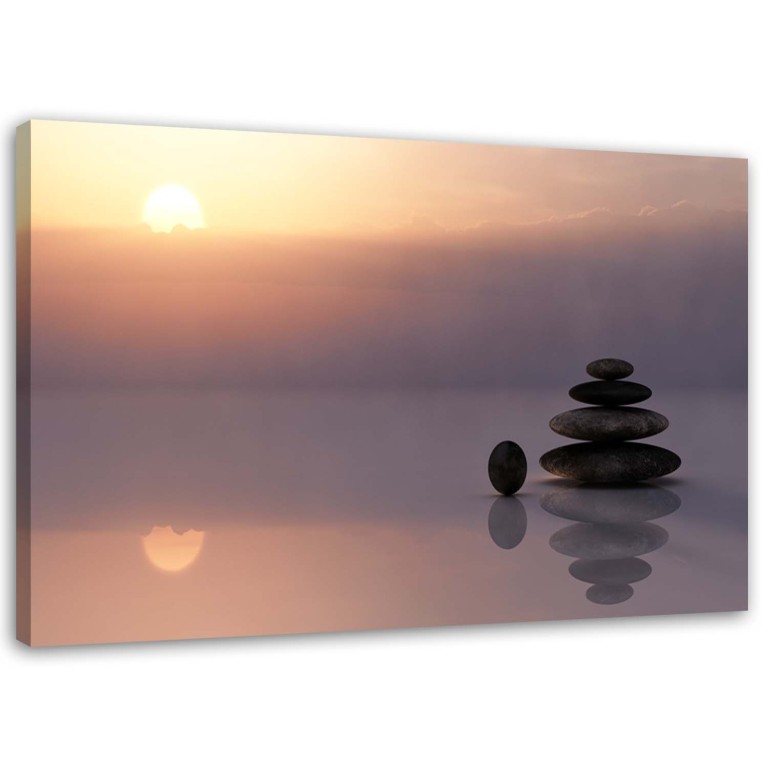 Canvas print, Sunset Zen Stones