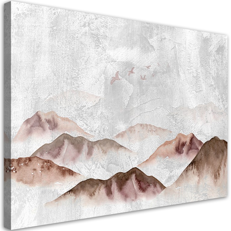 Canvas print, Birds over the mountains