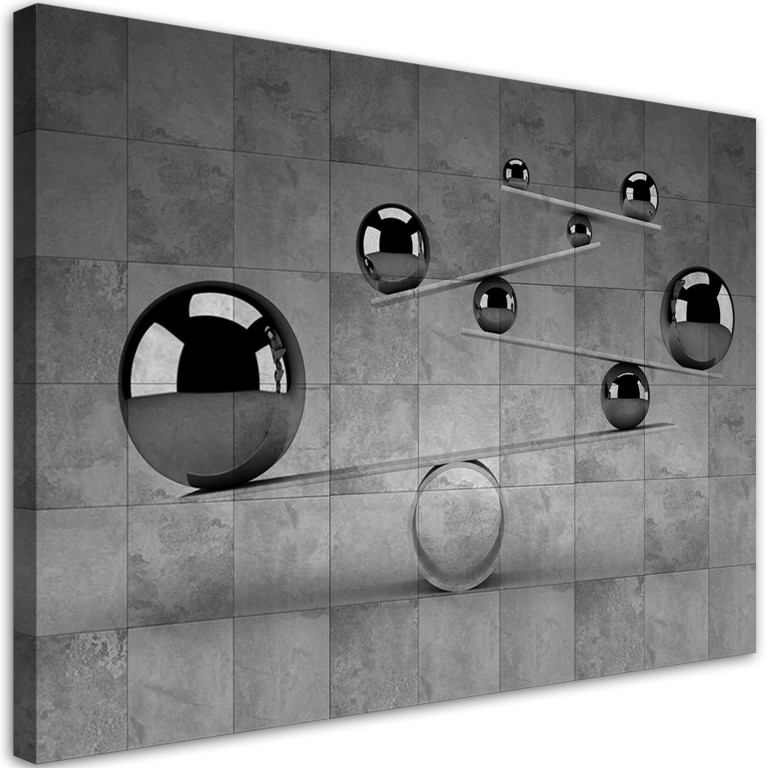 Canvas print, Silver balls 3D