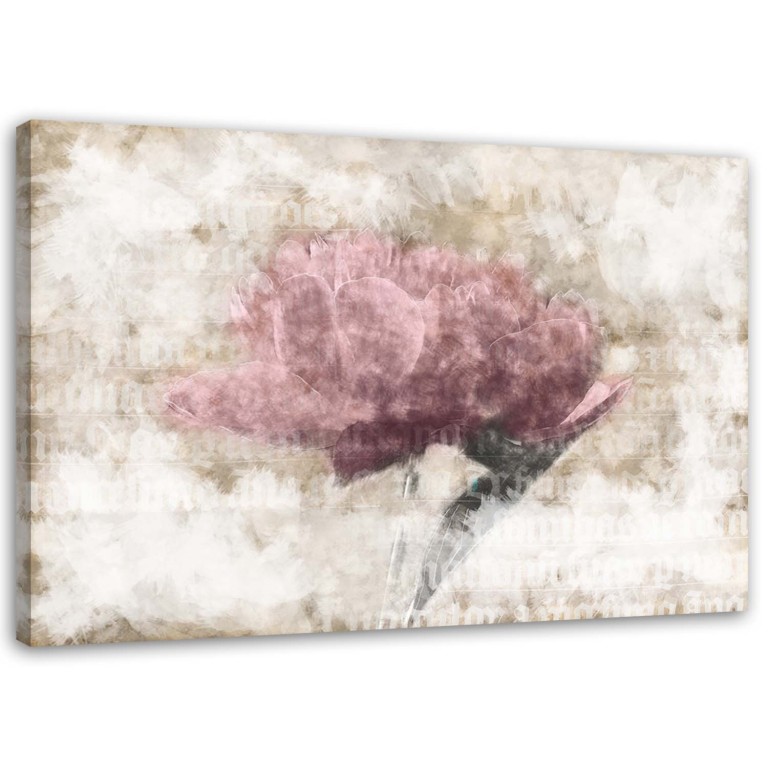 Canvas print, Pink Flowers Abstract Vintage