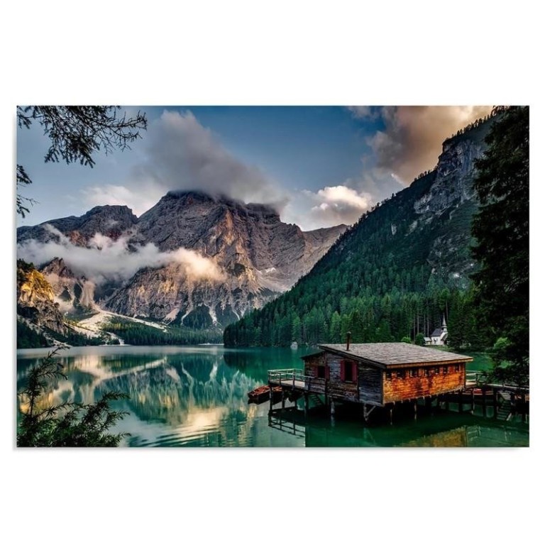 Canvas print, Mountains House Lake Nature