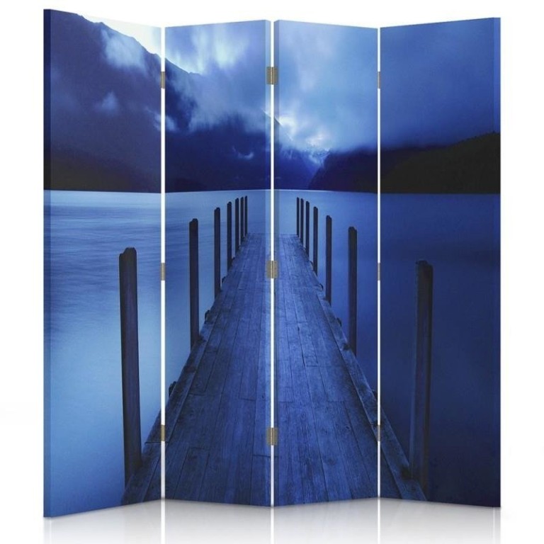 Room divider Double-sided, Blue bridge