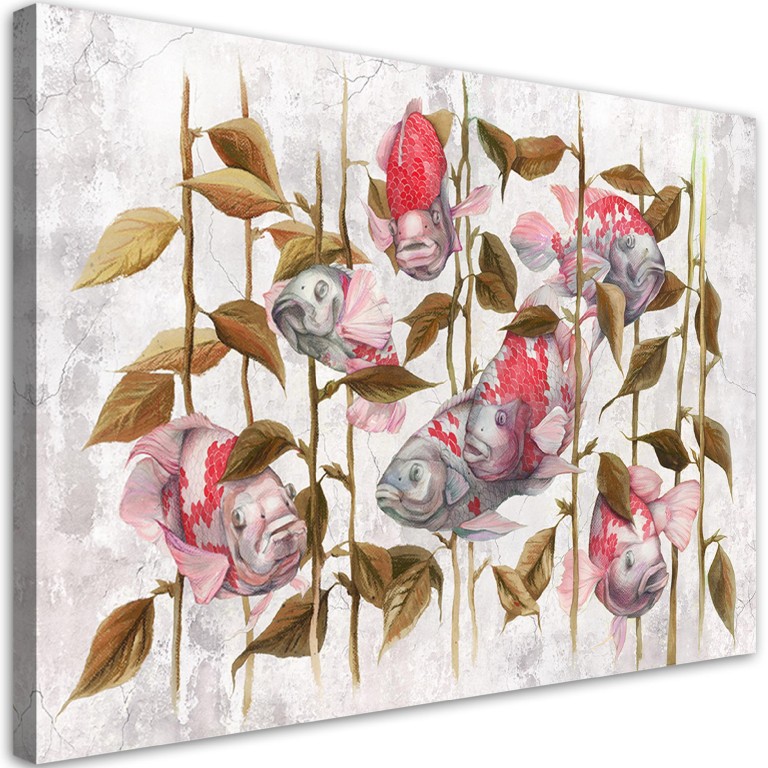 Canvas print, Red Koi fishes