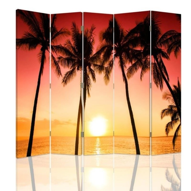 Room divider Double-sided, Pink sunset