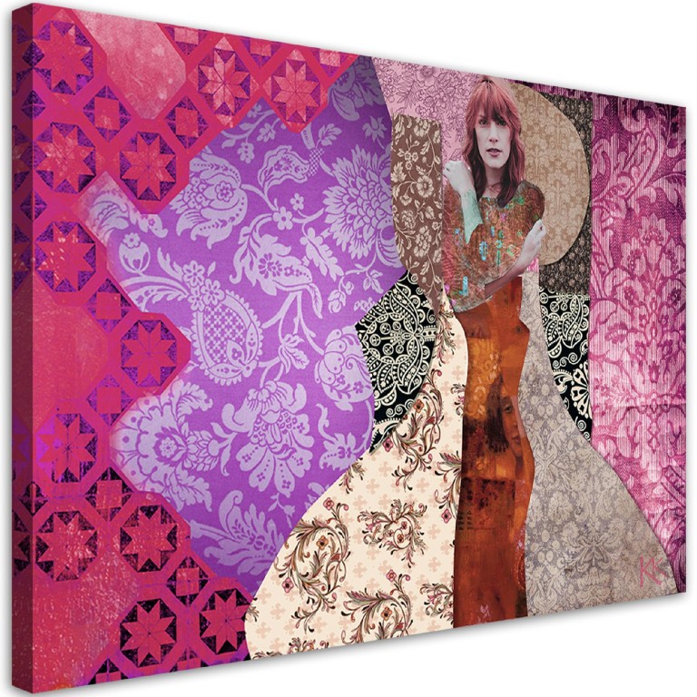 Canvas print, Woman on decorative background