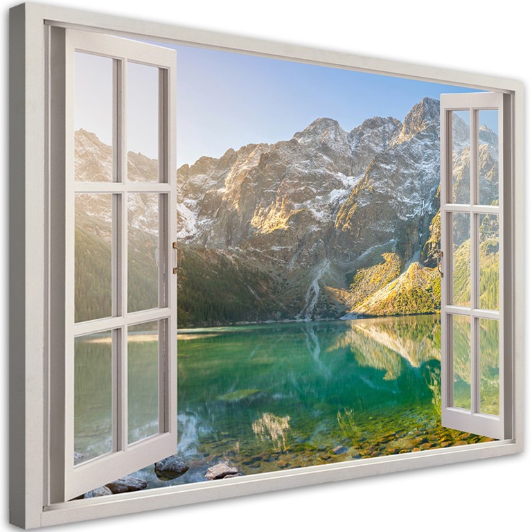 Canvas print, Window Lake in the mountains Nature