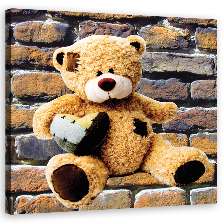 Canvas print, Teddy bear with heart