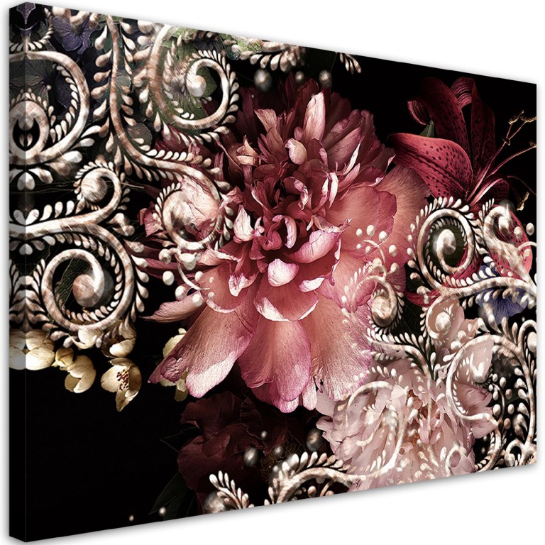 Canvas print, Piwonia i kwiat lilii