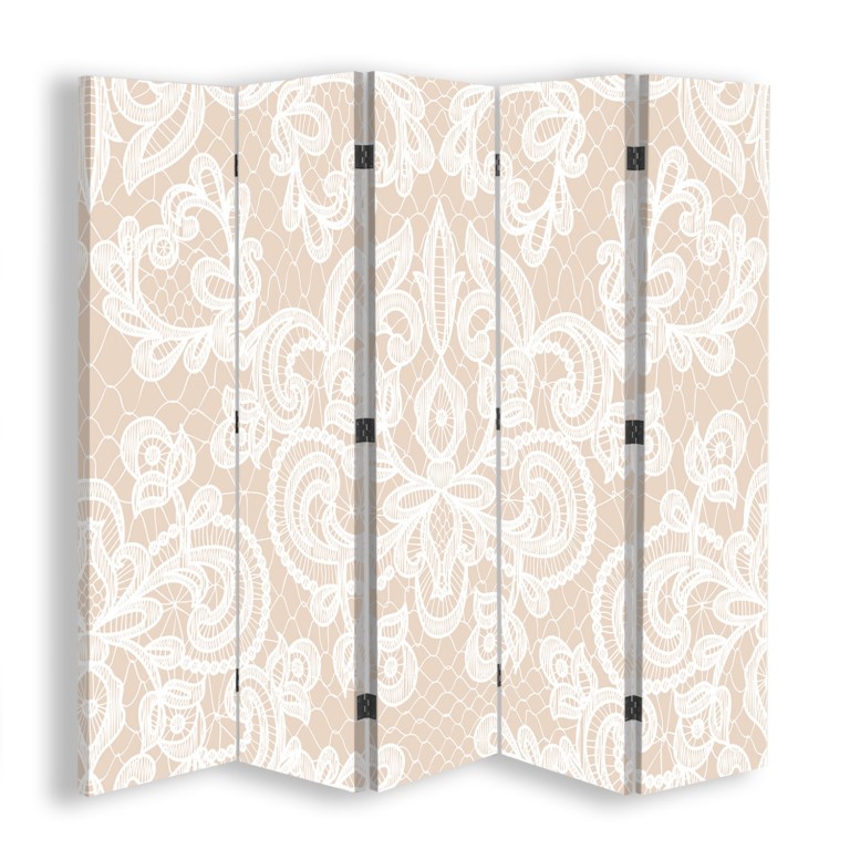 Room divider Double-sided, Beige ornament