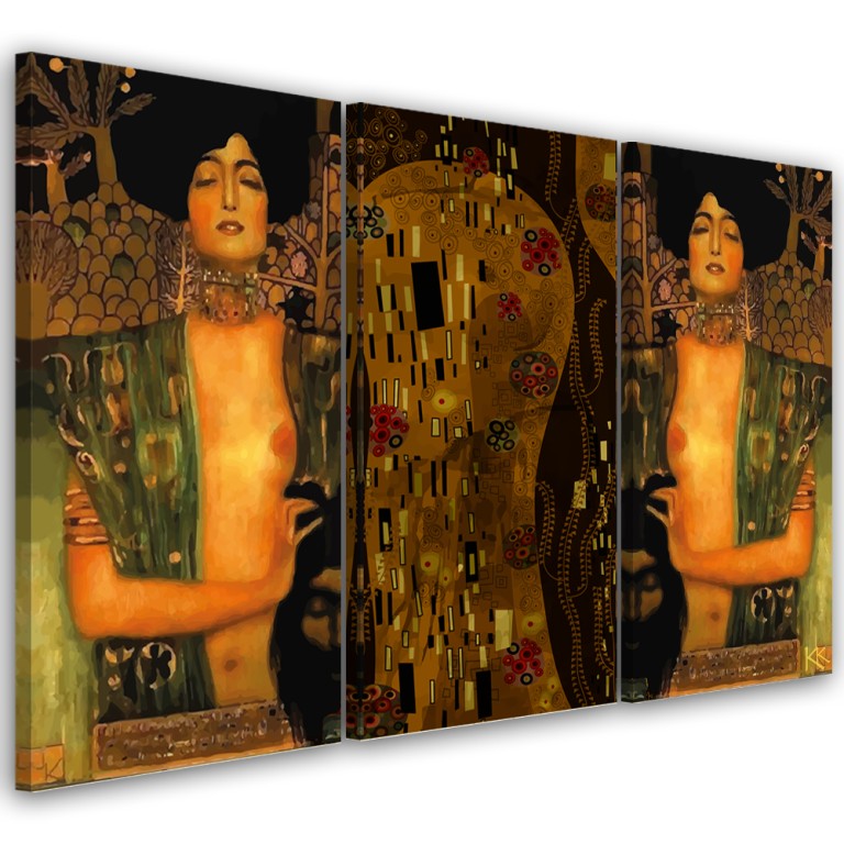Three piece picture canvas print, Judith and the Head of Holofernes