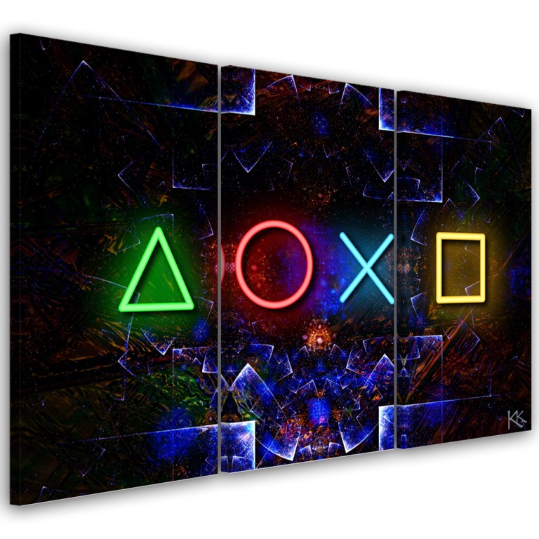 Three piece picture canvas print, Game Console