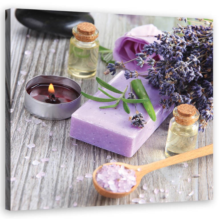 Canvas print, Violet zen spa soap