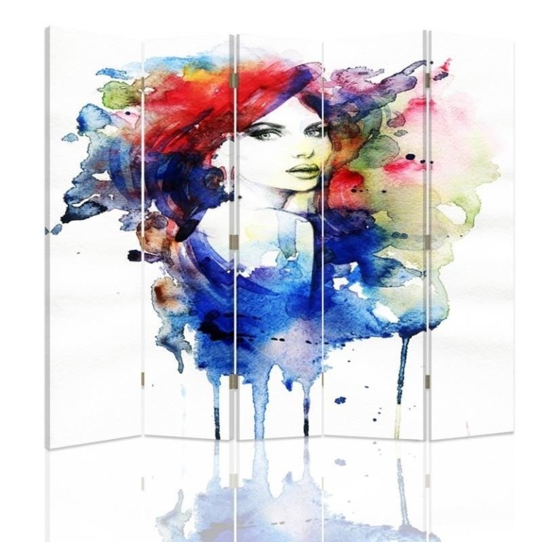 Room divider Double-sided, Watercolor women