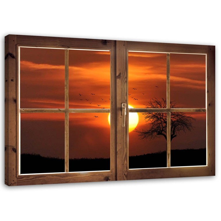 Canvas print, Window view sunset