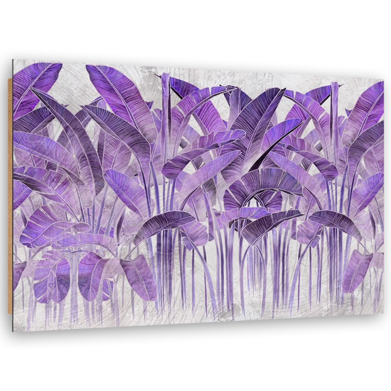 Deco panel print, Violet banana leaves