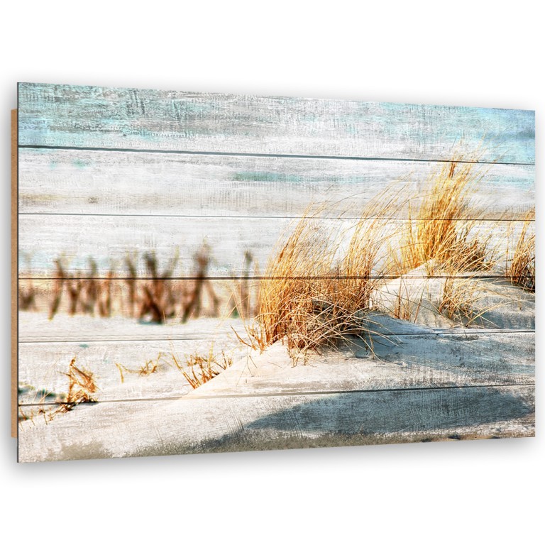 Deco panel print, Beach dunes on wood