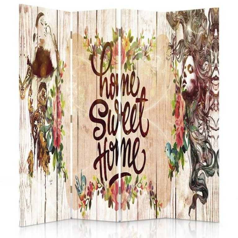 Room divider Double-sided, Home Sweet Home lettering