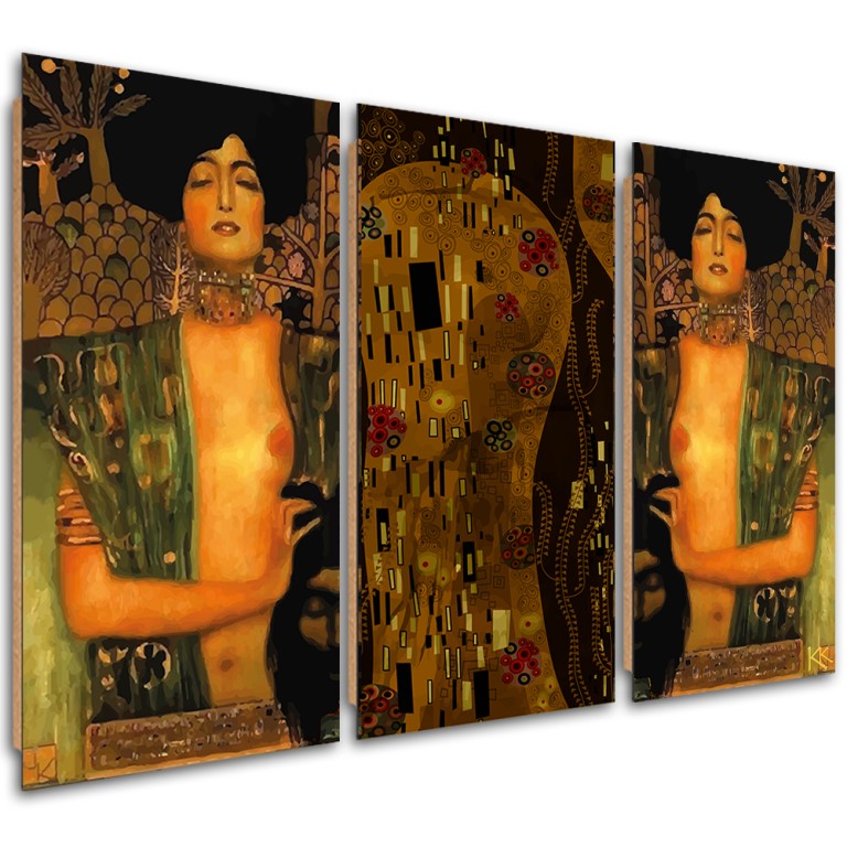 Three piece picture deco panel, Judith and the Head of Holofernes