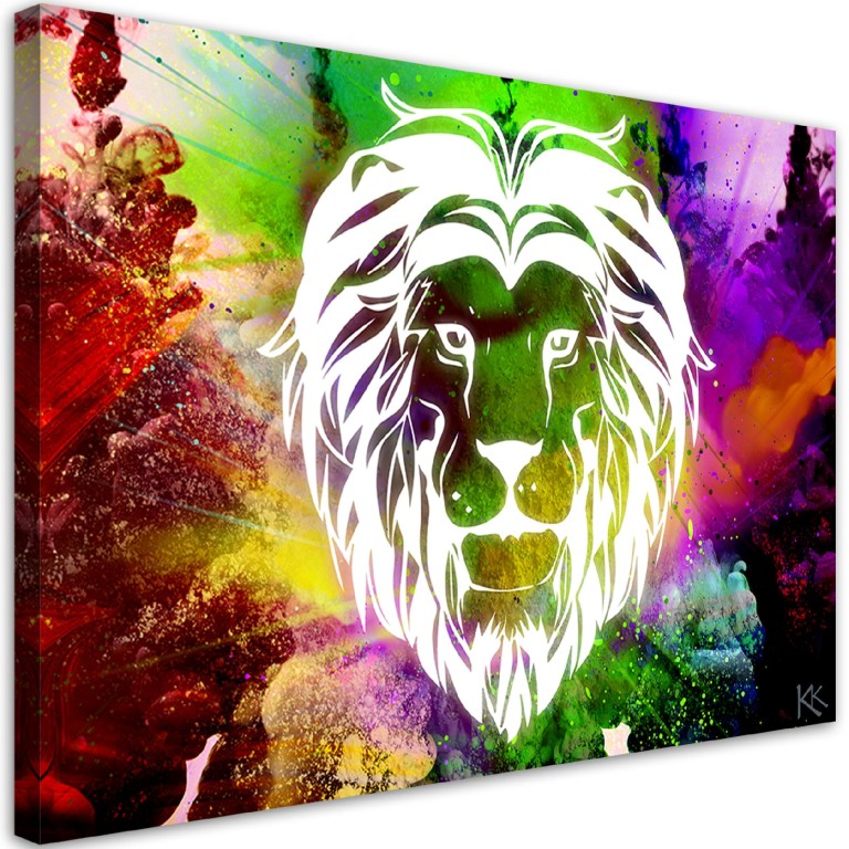 Canvas print, Colourful lion abstract