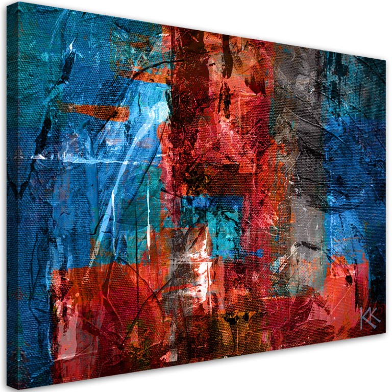 Canvas print, Red abstract hand painted