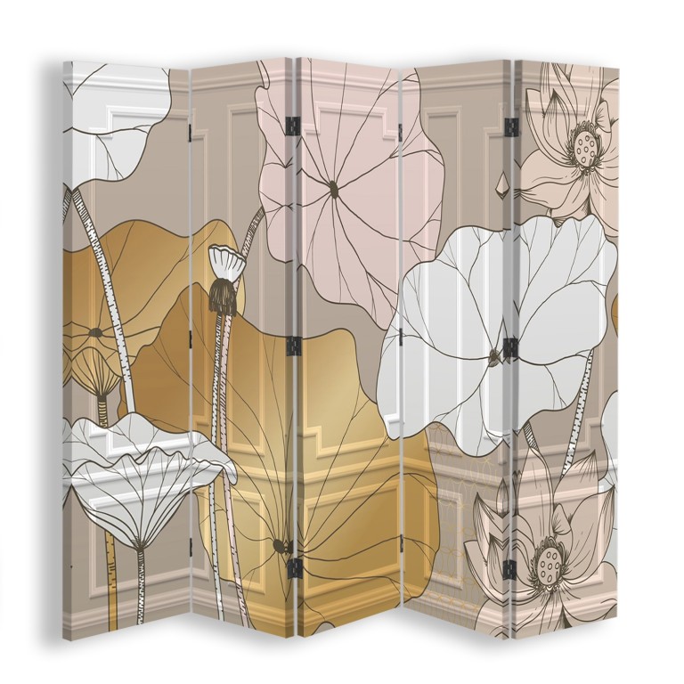 Room divider Double-sided, Vintage flowers