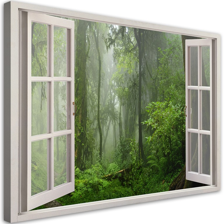 Canvas print, Window tropical forest jungle