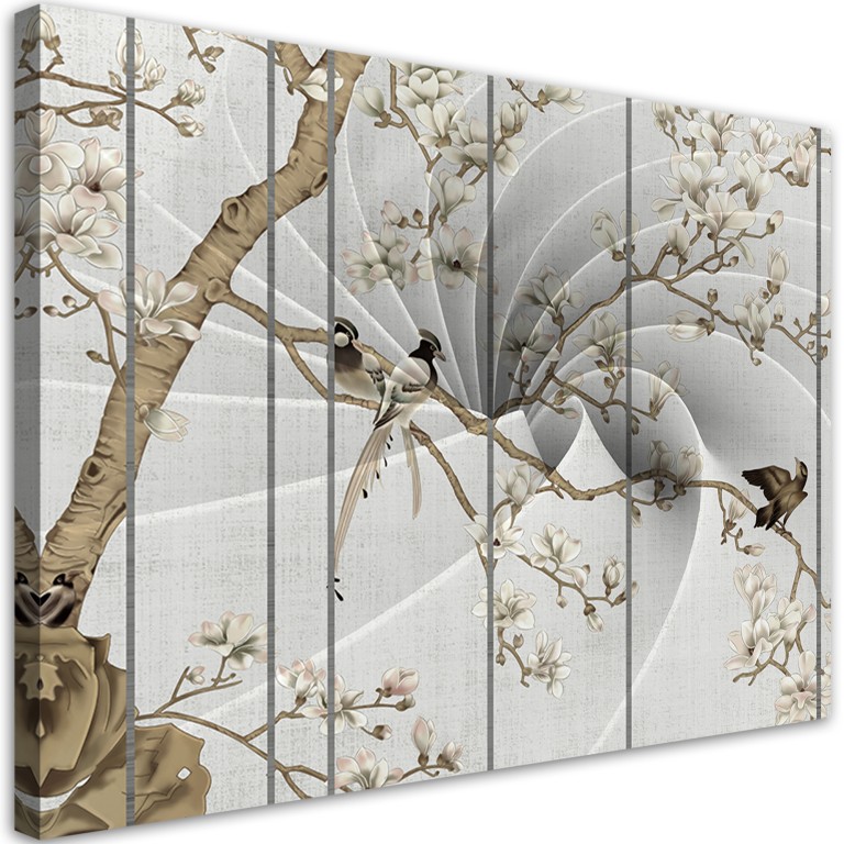 Canvas print, Birds on a magnolia tree