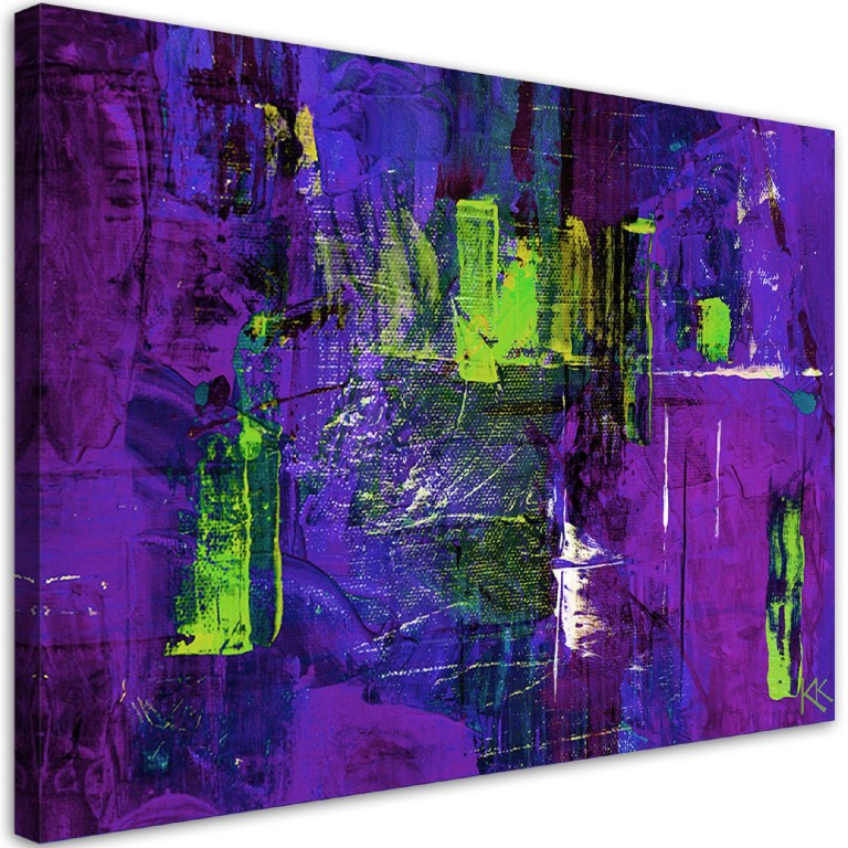 Canvas print, Violet abstract hand painted