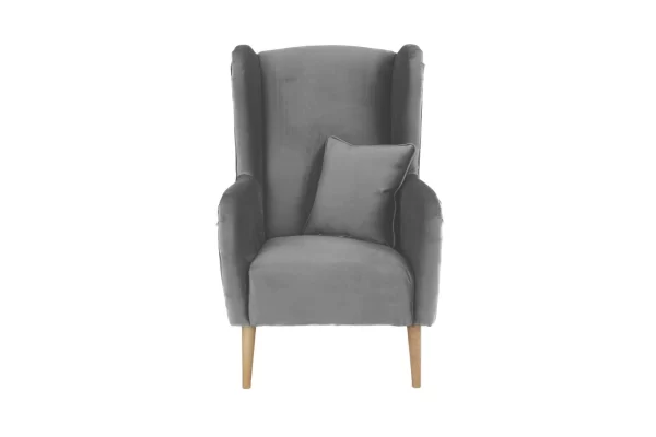 Veronica Armchair Grey Plush Steel