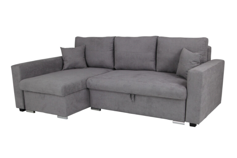 Flavio Corner Sofa Bed Left Grey Soro 90