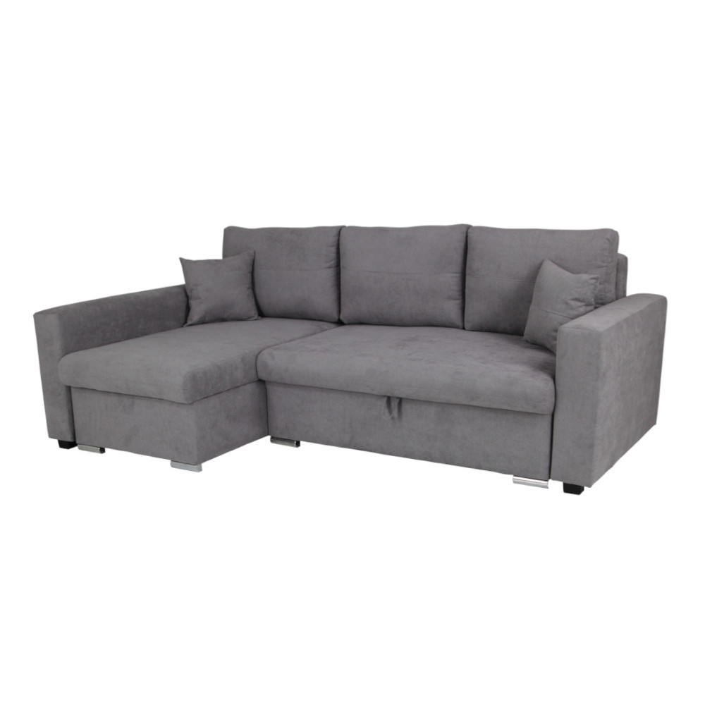 Flavio Corner Sofa Bed Grey Soro 90