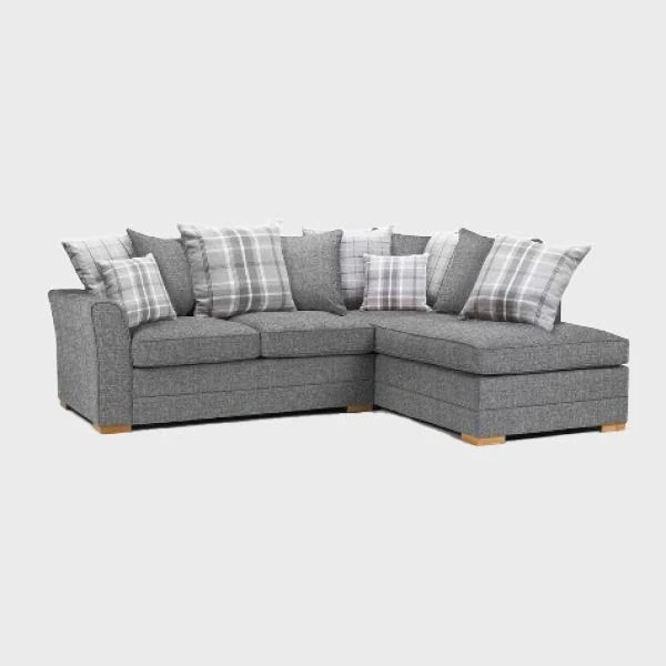 Chilli Corner Sofa Bed Right Lisbon Grey Scatter Cushioned Back