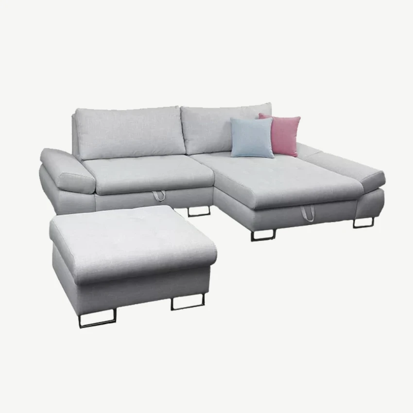 Grey Corner Sofa Bed Right Grey