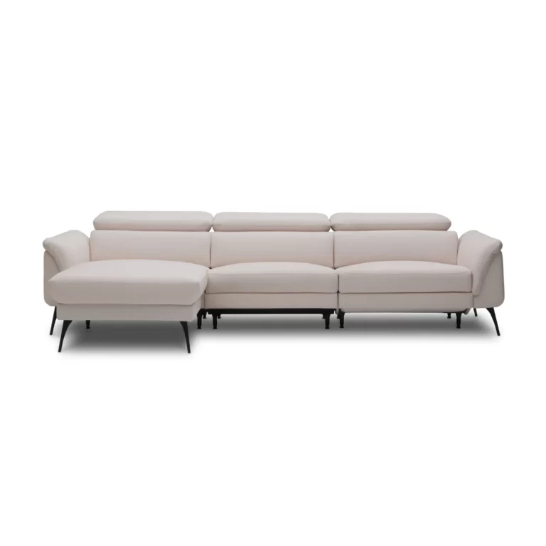 Tebe Corner Sofa Left Beige Maya 02 With Electric Relax Function