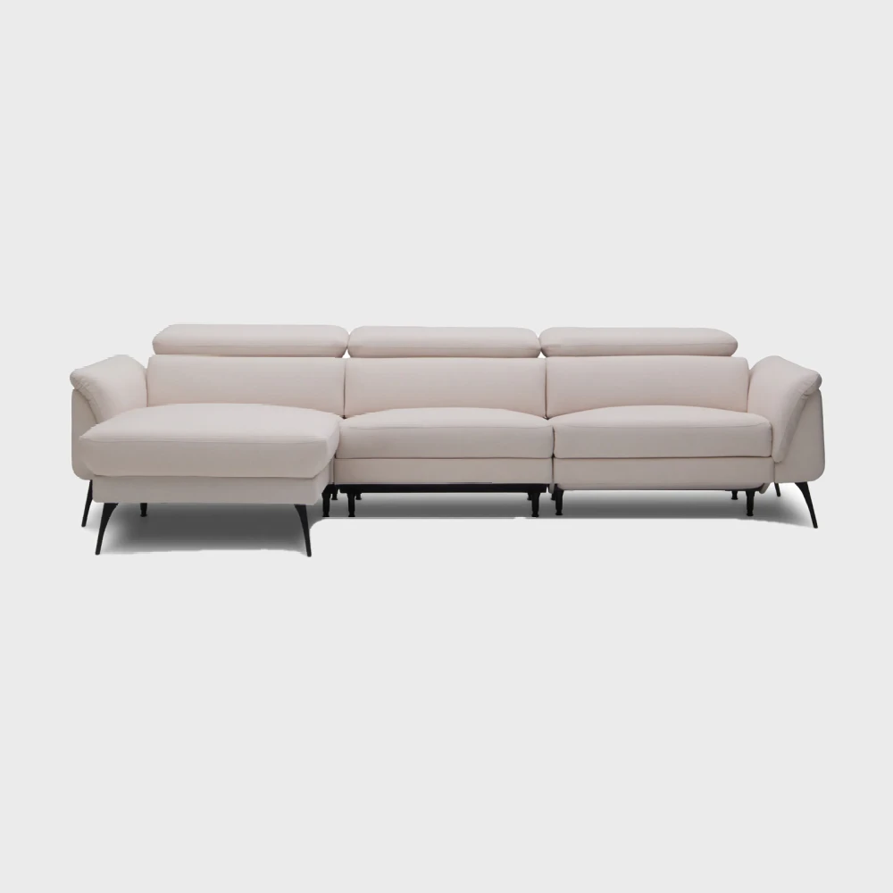 Tebe Corner Sofa Left Beige Maya 02 With Electric Relax Function
