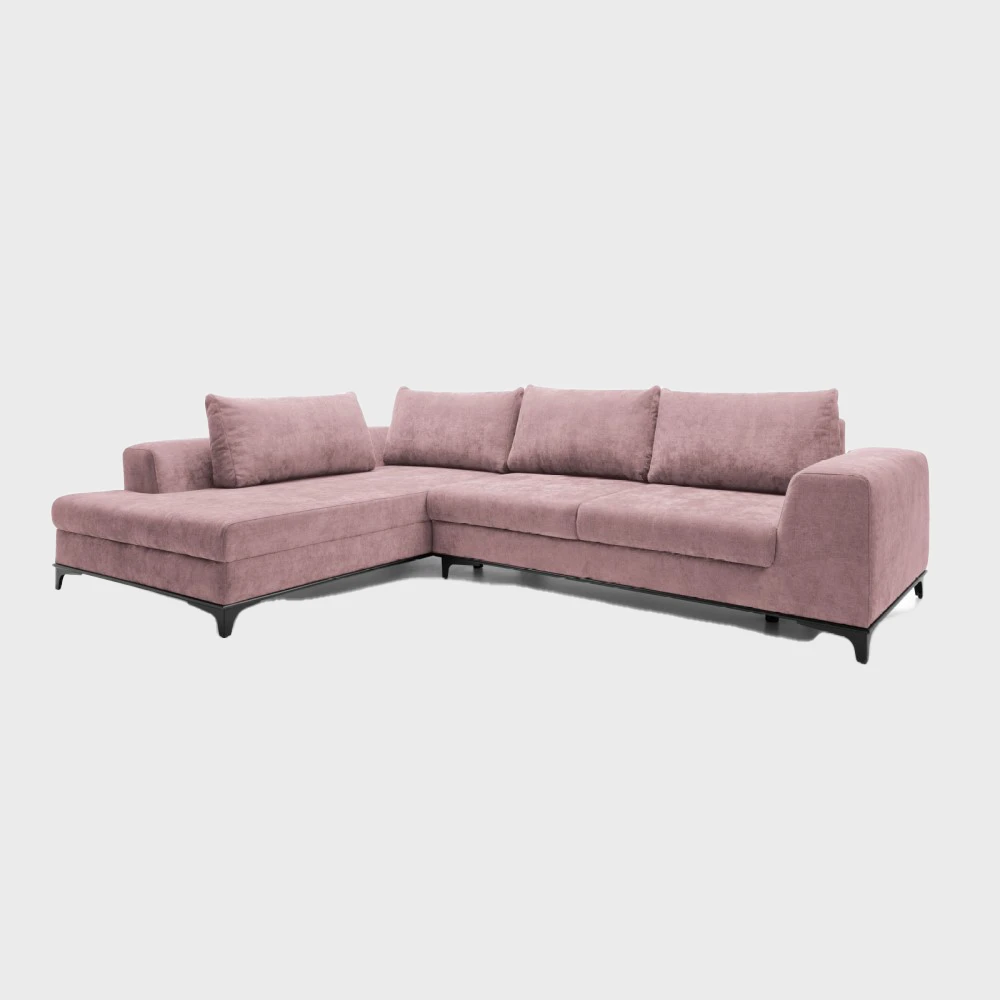 Bologna Corner Sofa Bed Left Pink